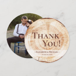 Invitation Remerciement de mariage rustique avec grain de boi