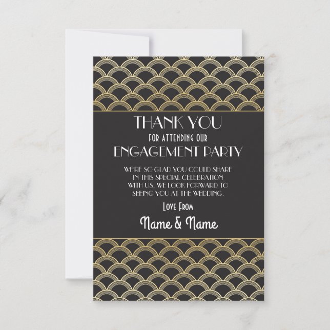 Invitation Remerciement Fiançailles Mariage Fête Années 1920  (Devant)