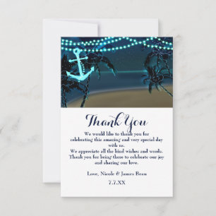 Invitation Remerciement pour mariage nocturne sur la plage av