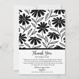 Invitation Remerciements Bohème pour Baby Shower à l'encre no