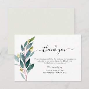 Invitation Remerciements de condoléances de PixDezines Greene