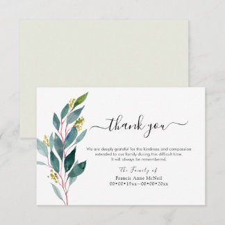 Invitation Remerciements de condoléances de PixDezines Greene