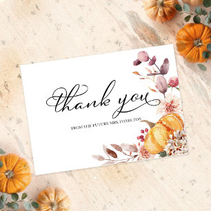 Invitation Remerciements de Mariage d'Automne Feuille Citroui