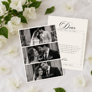 Invitation Remerciements de mariage de calligraphie d'ivoire 