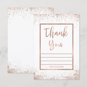 Invitation Remerciements de mariage moderne chic rose gold ro
