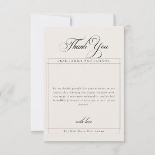 Invitation Remerciements de photo simple Calligraphie Ivoire