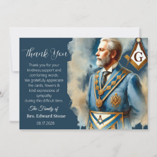 Invitation Remerciements de sympathie funéraire de franc-maço