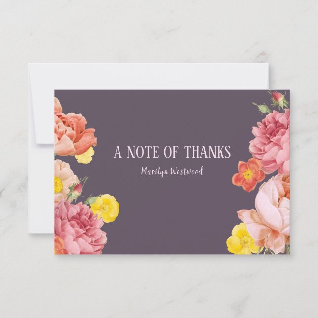 Invitation Remerciements Floraux de Printemps (Devant)