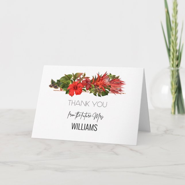 Invitation Remerciements pour la fête de mariage botanique Br (Devant)