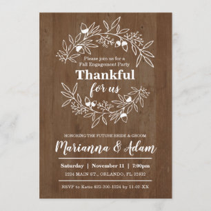 Invitation Remerciements Pour Nous Mariage de automne Fiançai