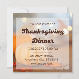 Invitation Remerciez ce Thanksgiving avec Custom