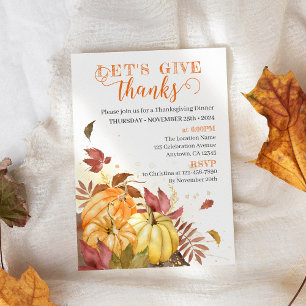 Invitation Remercions, Thanksgiving Dîner