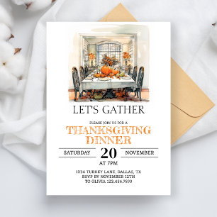 Invitation Remercions Thanksgiving Dîner Friendly