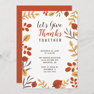 Invitation Remercions Thanksgiving Dinner Fall Foliage