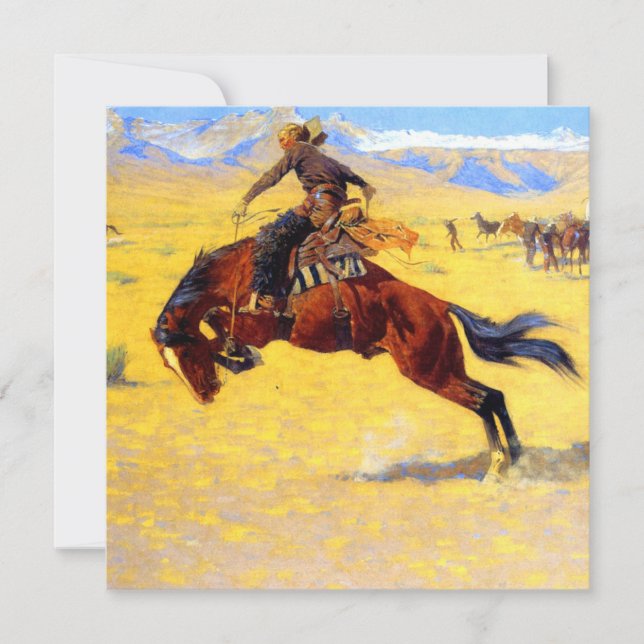 Invitation Remington Old West Horse et Cowboy (Devant)