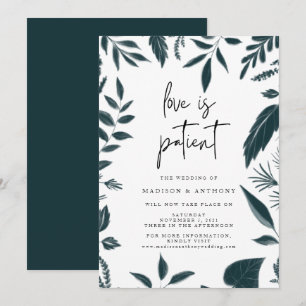 Invitation Remise du Mariage Turquoise botanique moderne