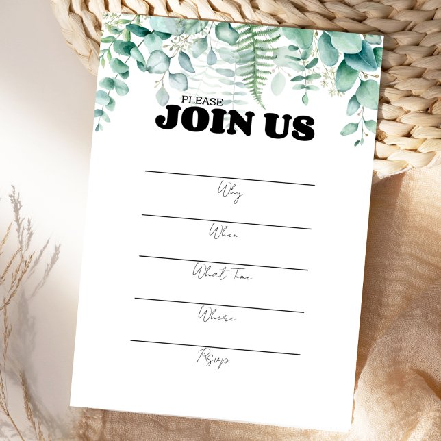 Invitation Remplir Dans Le Blanc Multifonction Eucaplyptus (Créateur téléchargé)