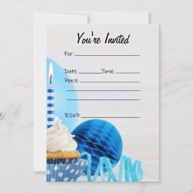 Invitation Remplir l'invitation d'anniversaire vide (Devant)