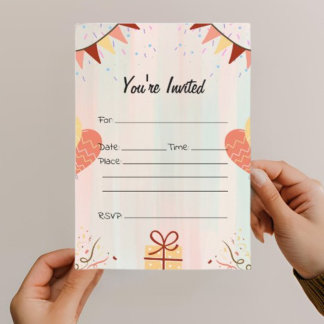 Invitation Remplir l'invitation d'anniversaire vide