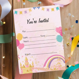 Invitation Remplir l'invitation d'anniversaire vide