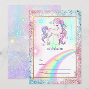 Invitation Remplir l'invitation de licorne