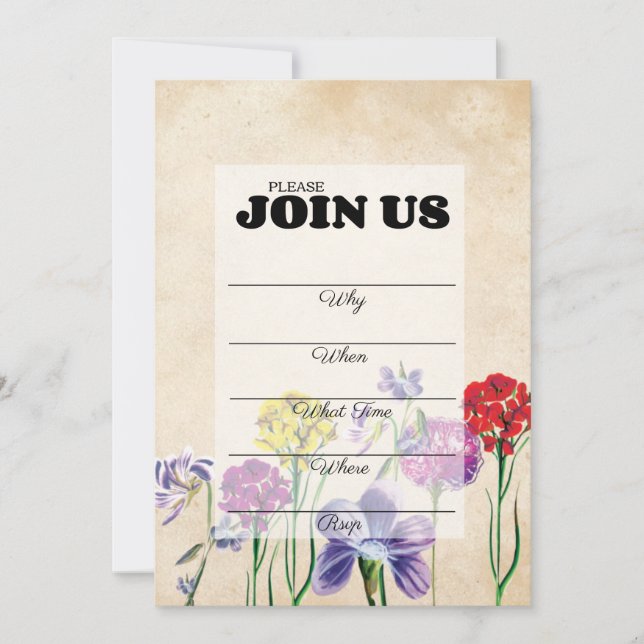 Invitation Remplissage manuscrit multi-usage (Devant)