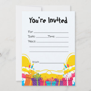 Invitation Remplissez L'Invitation D'Anniversaire Vierge