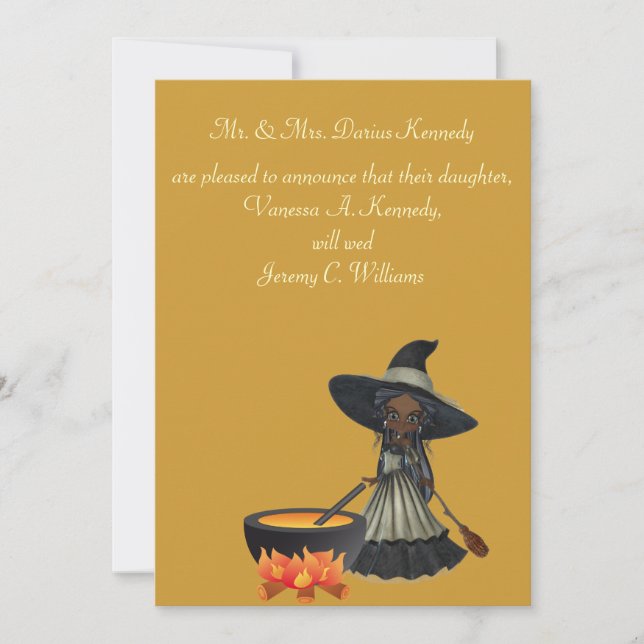 Invitation "Remuant une sorcière d'Afro-américain de mariage" (Devant)
