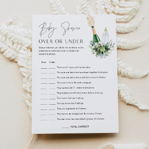 Invitation REMY Baby Over or Under Baby shower Game Card