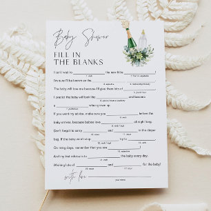 Invitation REMY Baby shower Libs Remplir dans le jeu vide 5x7