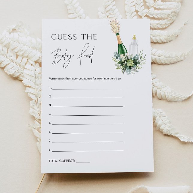 Invitation REMY Guess the Baby Food Baby shower Game Card (Créateur téléchargé)