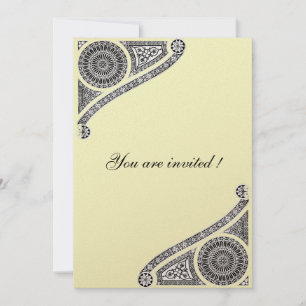 Invitation RENAISSANCE, Noir et Champagne Metallic