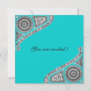 Invitation RENAISSANCE, Turquoise Aqua Blue, Turquase