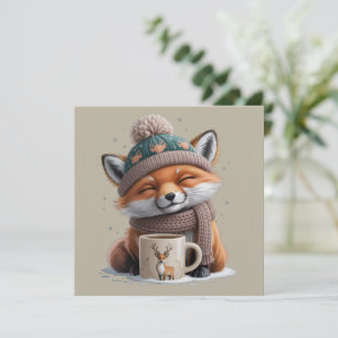 Invitation Renard Confortable Saison Hivernale Animal Café Va