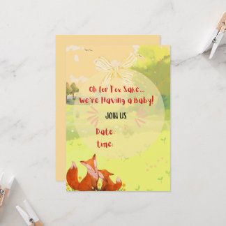 Invitation Renard fantaisiste, couleurs chaudes, charme de la