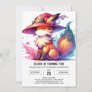 Invitation Renard personnalisé peint Anniversaire