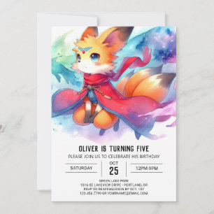 Invitation Renard personnalisé rustique Anniversaire