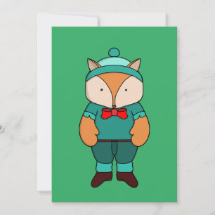 Invitation Renard vert mignon