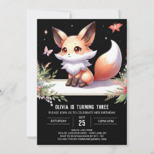 Invitation Renard Whimsical moderne numérique Anniversaire