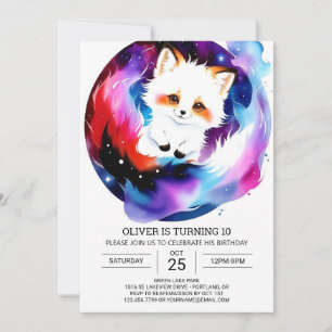Invitation Renards rustiques dans la forêt Anniversaire