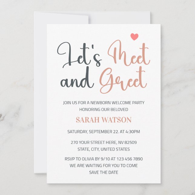 Invitation Rencontrez et saluez l'invitation de la fête de bi (Devant)