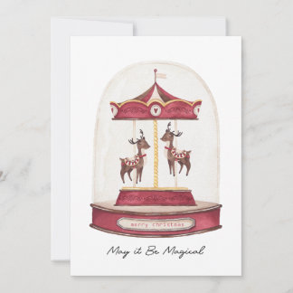 Invitation Rendeers Carousel Greetings Card