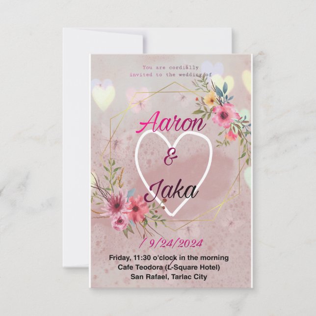 Invitation rendez votre jour de mariage inoubliable (Devant)