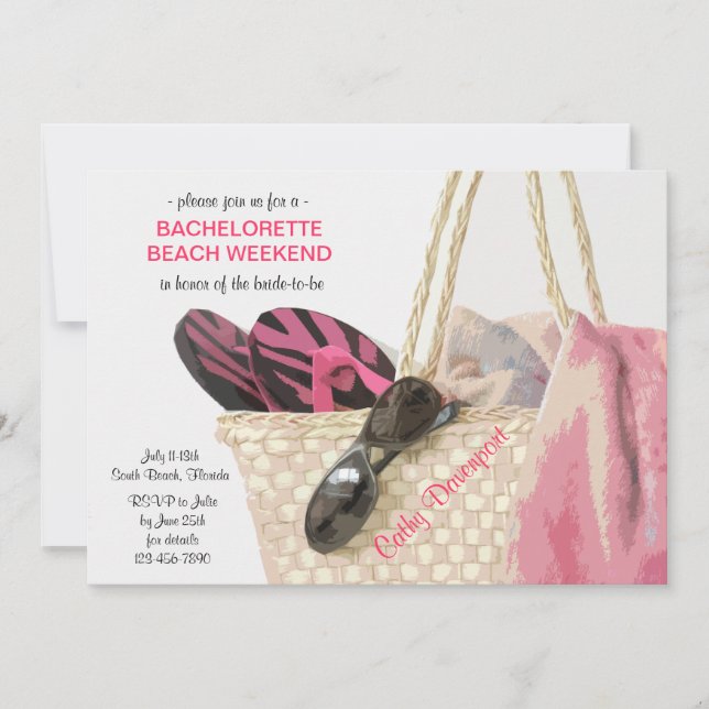 Invitation Rendez-vous à la Beach Bachelorette Party Invitati (Devant)