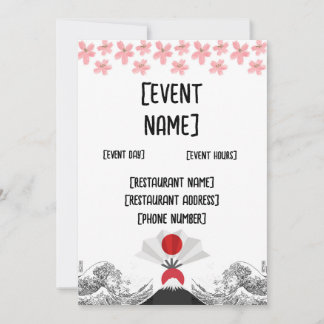 Invitation Rendez-vous au restaurant sushi japonais et inaugu