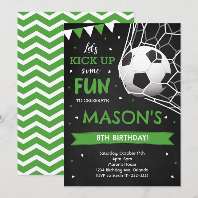 Invitation Rendez-vous un jeu de soccer Anniversaire Invitati (Devant / Derrière)