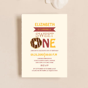 Invitation rendre doux un beignet coloré anniversaire enfant