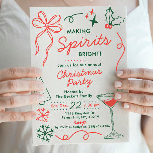 Invitation Rendre les esprits lumineux   Fête de cocktails de