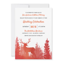 Renne Aquarelle Rouge | Mariage d'Hiver