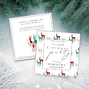 Invitation Renne de cristal TOUT Noël Anniversaire Adulte